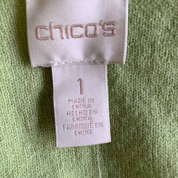 NWT. Chico’s Wool Flora Fringe Cardigan. Size 1. - Picture 6 of 8
